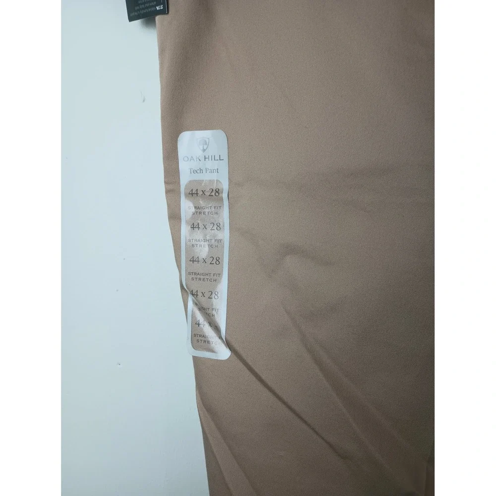 Oak Hill Tech Pant Mens 44x28 Khaki Straight Fit Stretch 37.5 Technology NWT